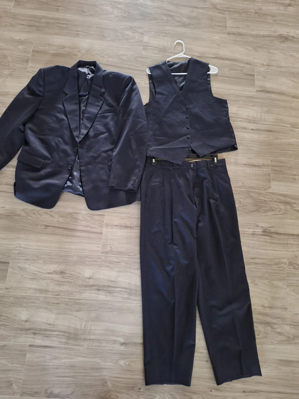 Men's Classic Black Three-Piece Suit - Jacket, Vest & Trousers